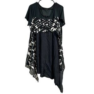 Vanite‎ Couture Womens Asymmetrical Tunic Top Size L Layered Whimsigoth Y2K